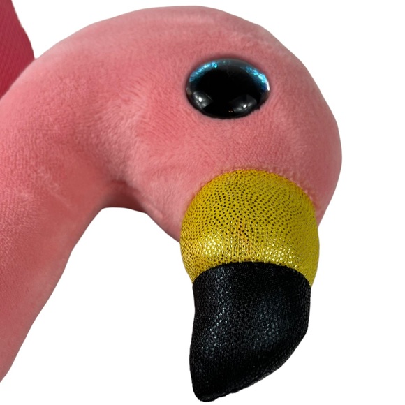 TY Gilda Flamingo Pink Plush Purse Shoulder-bag Groovy Inside Zipper Kitsch 10” - Picture 11 of 15